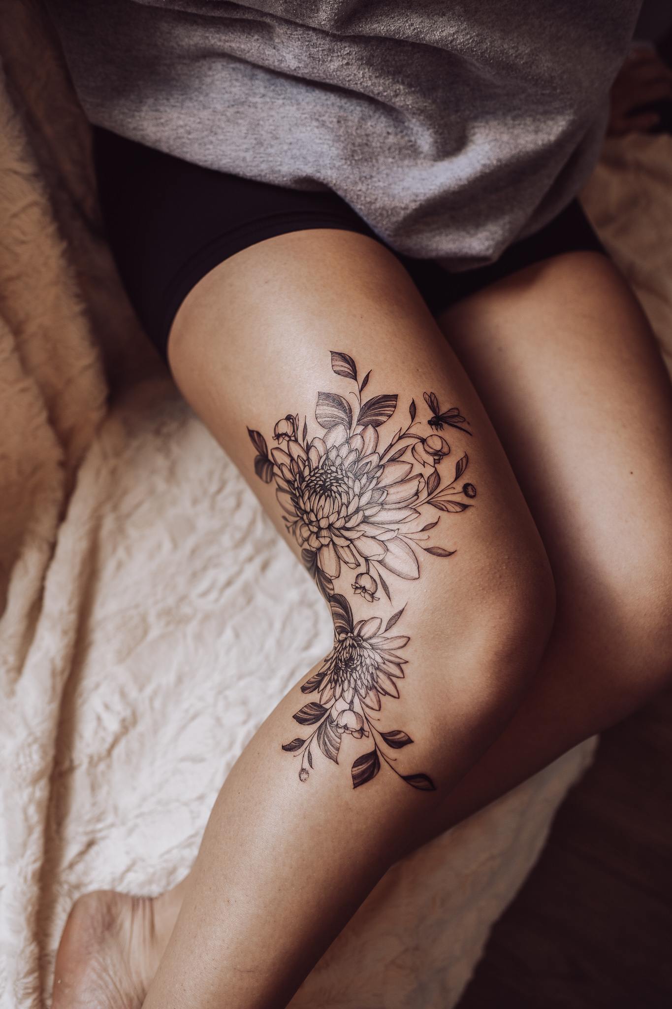 fine line thigh tattoos for womenTikTok Search